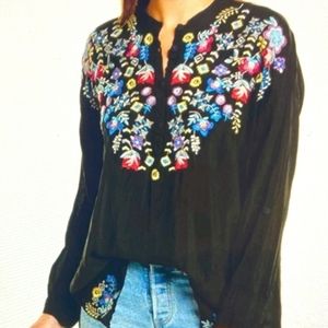 Johnny Was Samba Blouse Black